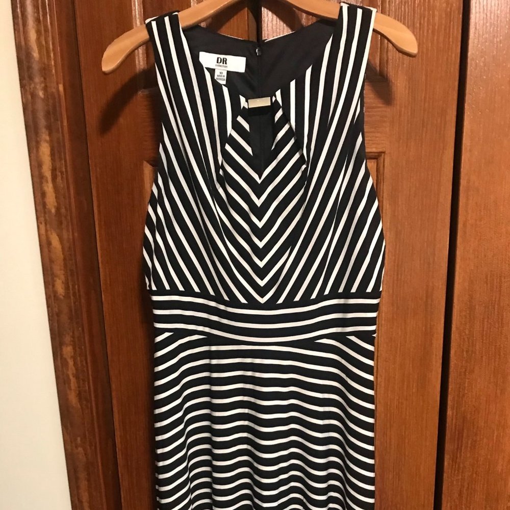 Women's summer black & white stripe dress